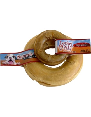 Loving Pets Pressed Rawhide Donut Dog Treat 6 in .(10 Count)