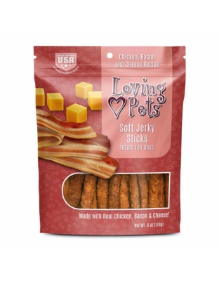 Loving Pets Soft Jerky Sticks Dog Treat Chicken, Bacon & Cheese 1ea/6 oz