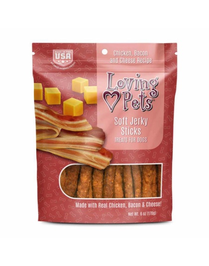 Loving Pets Soft Jerky Sticks Dog Treat Chicken, Bacon & Cheese 1ea/6 oz