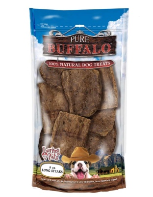 Loving Pets Pure Buffalo Lung Steaks Dog Treat 1ea/8 oz
