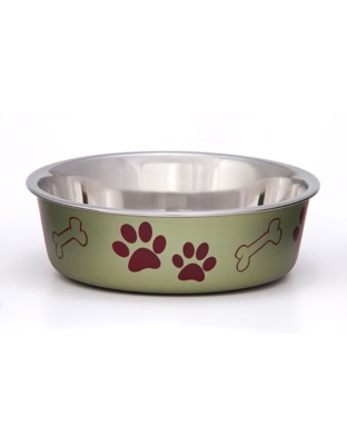 Loving Pets Metallic Dog Bowl Artichoke 1ea/MD