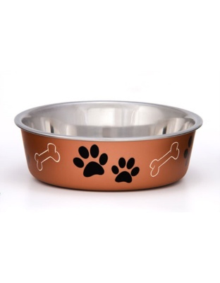 Loving Pets Metallic Dog Bowl Copper 1ea/MD