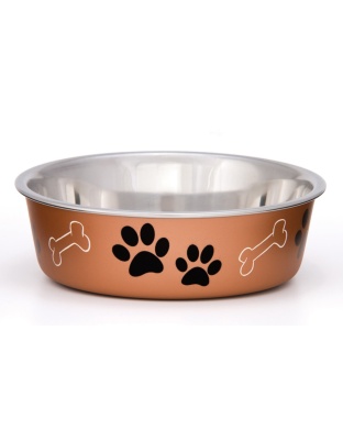 Loving Pets Metallic Dog Bowl Copper 1ea/SM