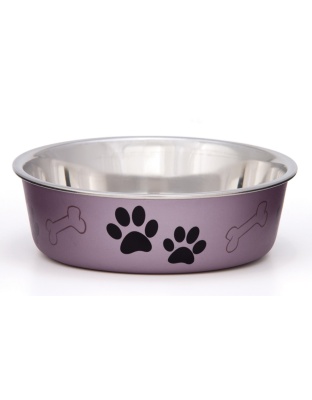 Loving Pets Metallic Dog Bowl Grape 1ea/SM