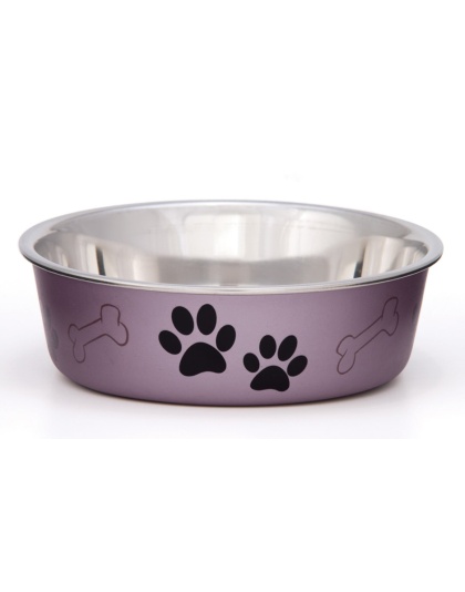 Loving Pets Metallic Dog Bowl Grape 1ea/SM