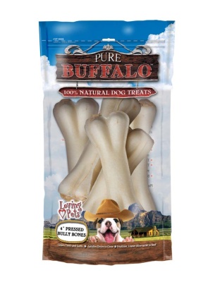 Loving Pets Pure Buffalo Pressed Bully Bones Dog Treat 1ea/5 pk, 4 in