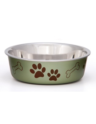 Loving Pets Metallic Dog Bowl Artichoke 1ea/SM
