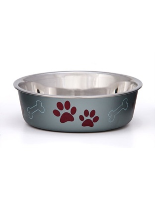 Loving Pets Metallic Dog Bowl Blueberry 1ea/MD