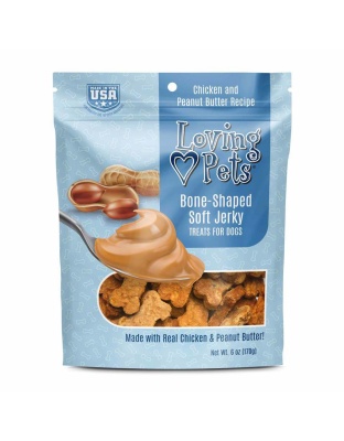 Loving Pets Bone-Shaped Soft Jerky Dog Treat Chicken & Peanut Butter 1ea/6 oz