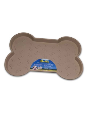 Loving Pets Spill-Proof Bone Shaped Dog Mat Tan 1ea/LG