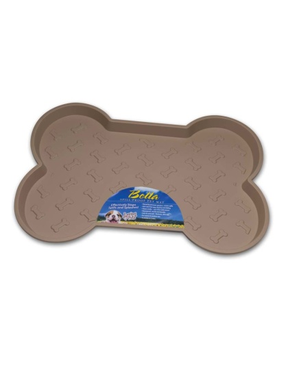 Loving Pets Spill-Proof Bone Shaped Dog Mat Tan 1ea/SM