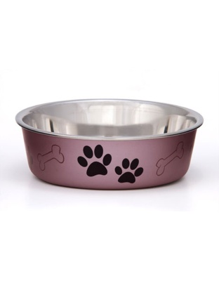 Loving Pets Metallic Dog Bowl Grape 1ea/LG
