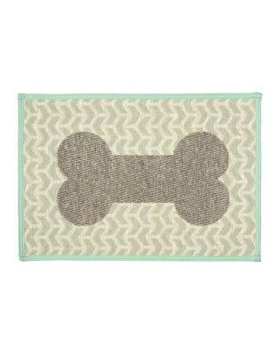 Loving Pets Bella Fashion Mats Geometric Bone Aqua 1ea