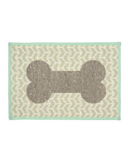 Loving Pets Bella Fashion Mats Geometric Bone Aqua 1ea