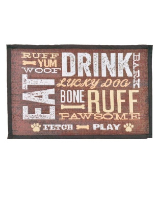 Loving Pets Fashion Mat Dog Day Expressions Brown, White, Tan 1ea