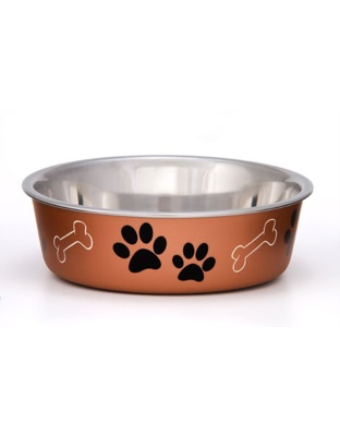 Loving Pets Metallic Dog Bowl Copper 1ea/LG