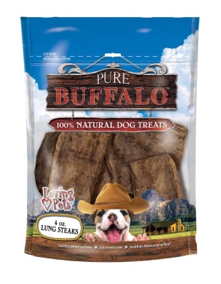 Loving Pets Pure Buffalo Lung Steaks Dog Treat 1ea/4 oz