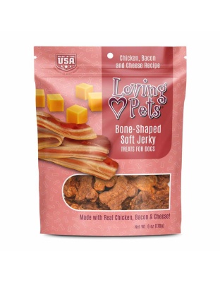 Loving Pets Bone-Shaped Soft Jerky Dog Treat Chicken, Bacon & Cheese 1ea/6 oz
