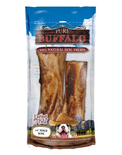 Loving Pets Pure Buffalo Femur Bones Dog Treat 1ea/2 pk, 4-6 in