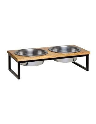 Loving Pets Black Label Raised Wooden Top Diner 1ea/1 qt