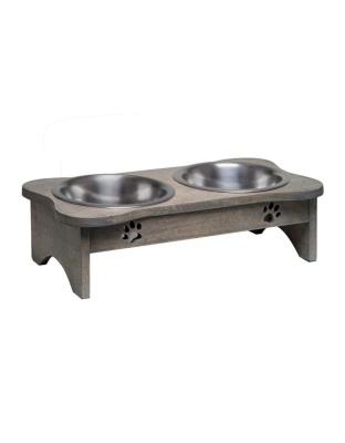 Loving Pets Black Label Wooden Modern Raised Diner 1ea/2 qt