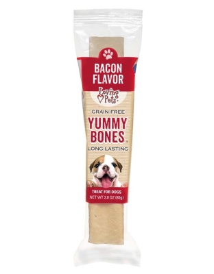 Loving Pets Yummy Bone Flavor Filled Dog Treat Bacon 15ea/2.8 oz