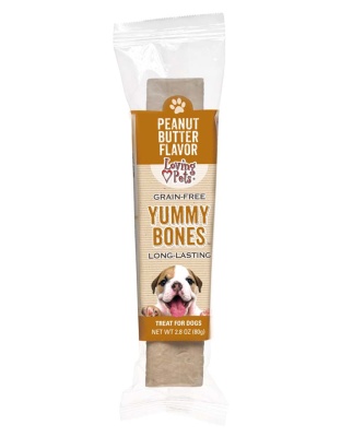 Loving Pets Yummy Bone Flavor Filled Dog Treat Peanut Butter 15ea/2.8 oz