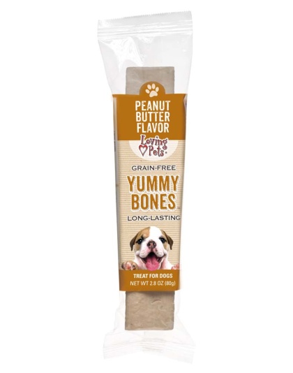Loving Pets Yummy Bone Flavor Filled Dog Treat Peanut Butter 15ea/2.8 oz