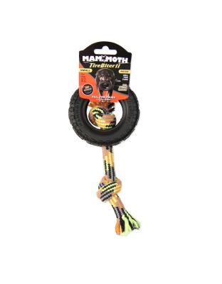 Mammoth Pet Products TireBiter II with Rope Dog Toy Multi-Color 1ea/3.75 in, SM