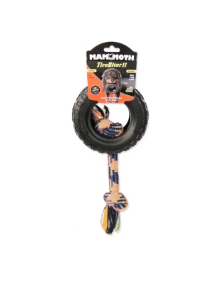 Mammoth Pet Products TireBiter II with Rope Dog Toy Multi-Color 1ea/6 in, LG