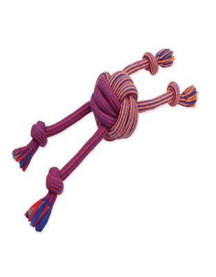Mammoth Pet Products EXTRA Flossy Chew Monkey Fist Dog Toy Red/Blue/Orange 1ea/LG, 18 in