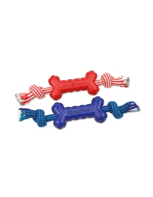 Mammoth Pet Products TireBiter Advanced Color Bone w/Extra Rope Dog Toy 1ea/LG, 7.25in.