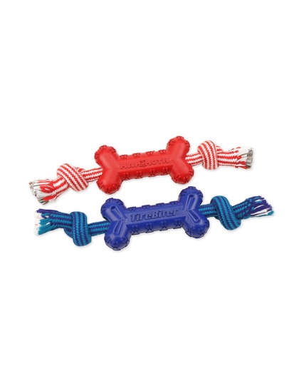 Mammoth Pet Products TireBiter Advanced Color Bone w/Extra Rope Dog Toy 1ea/LG, 7.25in.