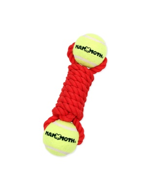Mammoth Pet Products Twister Bone w/2 Tennis Balls Dog Toy Red 1ea/MD, 9 in