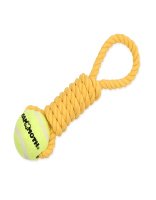 Mammoth Pet Products Twister Pull Tug w/Ball Dog Toy Yellow 1ea/MD, 12 in