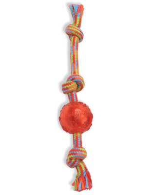 Mammoth Pet Products Braidys Tug with TPR Ball Dog Toy Assorted 1ea/11 in, SM