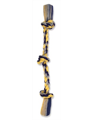 Mammoth Pet Products Cottonblend 3 Knot Rope Tug Toy Multi-Color 1ea/10 in, Mini