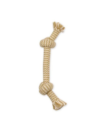 Mammoth Pet Products Flossy Chews EXTRA Peanut Butter Scented Dog Toy 2 Knot Bone, 1ea/SM, 9 in