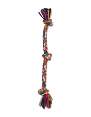 Mammoth Pet Products Cloth Dog Toy Rope 3 Knot Tug Multi-Color 1ea/20 in, MD