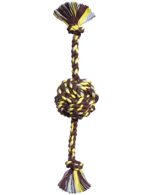 Mammoth Pet Products Monkey Fist Ball Dog toy w/Rope Ends Brown/Yellow 1ea/Colossal, 25 in