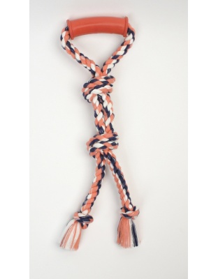 Mammoth Pet Products Color Twin Tug Toy with Rubber Handle Multi-Color 1ea/26 in, LG