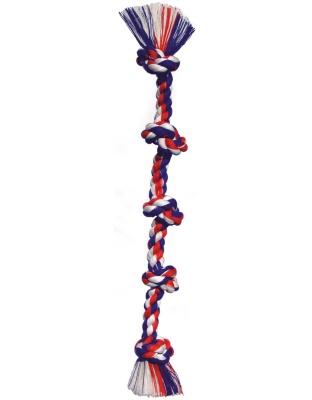Mammoth Pet Products Cotton Blend Color 5 Knot Rope Tug Toy Assorted 1ea/36 in, XL