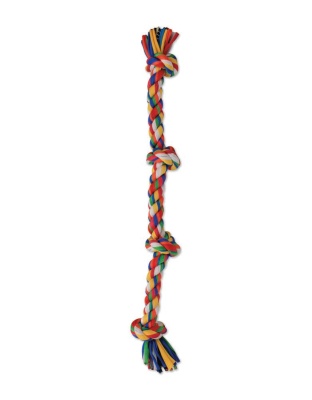 Mammoth Pet Products Cloth Dog Toy Rope 4 Knot Tug Assorted 1ea/27 in, LG