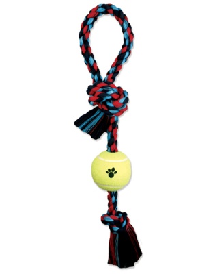 Mammoth Pet Products Pull Tug Dog toy w/Tennis Ball Multi-Color 1ea/20 in, MD