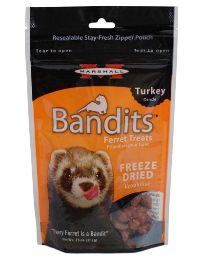 Marshall Pet Products Bandits Freeze-Dried Ferret Treat Turkey 1ea/0.75 oz