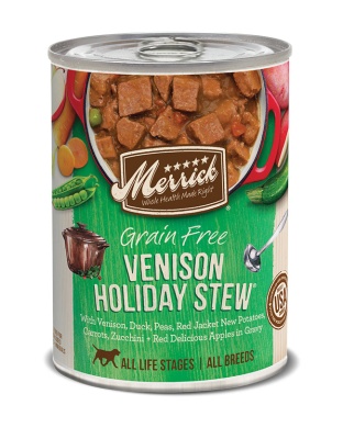 Merrick Venison Holiday Stew Canned Dog Food  12.7oz. (Case of 12)