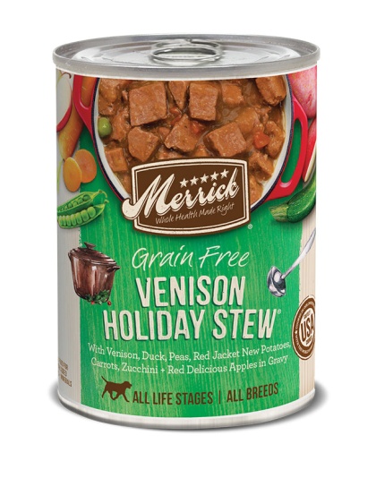 Merrick Venison Holiday Stew Canned Dog Food  12.7oz. (Case of 12)