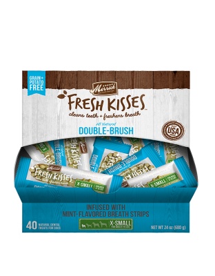 Merrick Fresh Kisses Mint Breath Strips For Extra Small Dogs (7-17 Lbs) (40 Count)
