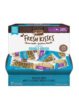 Merrick Fresh Kisses Mint Breath Strips For Large Dogs (70+ Lbs) (12 Count)