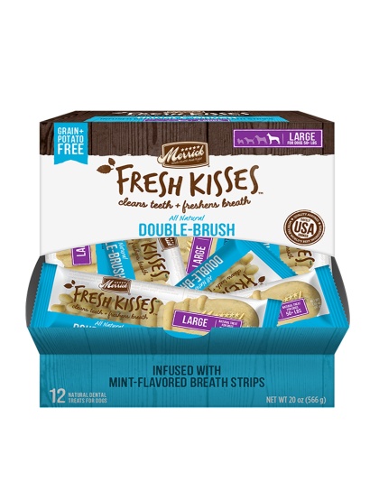 Merrick Fresh Kisses Mint Breath Strips For Large Dogs (70+ Lbs) (12 Count)